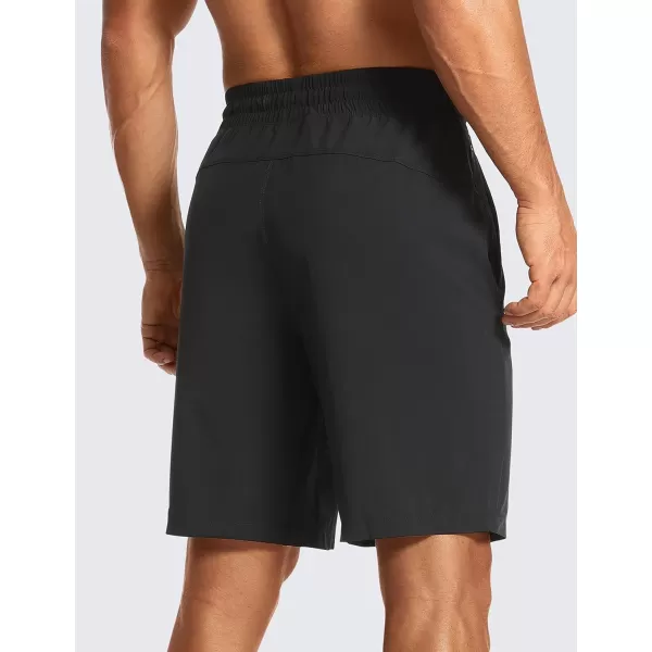 CRZ YOGA Mens Linerless Workout Shorts  7  9 Quick Dry Running Sports Athletic Gym Shorts with Pockets9 inches Black