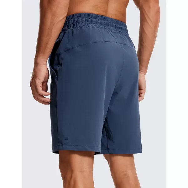 CRZ YOGA Mens Linerless Workout Shorts  7  9 Quick Dry Running Sports Athletic Gym Shorts with Pockets9 inches Electric Blue