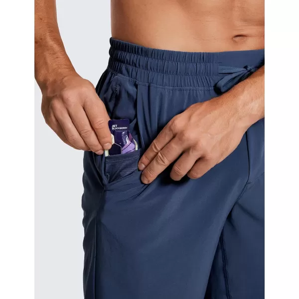 CRZ YOGA Mens Linerless Workout Shorts  7  9 Quick Dry Running Sports Athletic Gym Shorts with Pockets9 inches Electric Blue