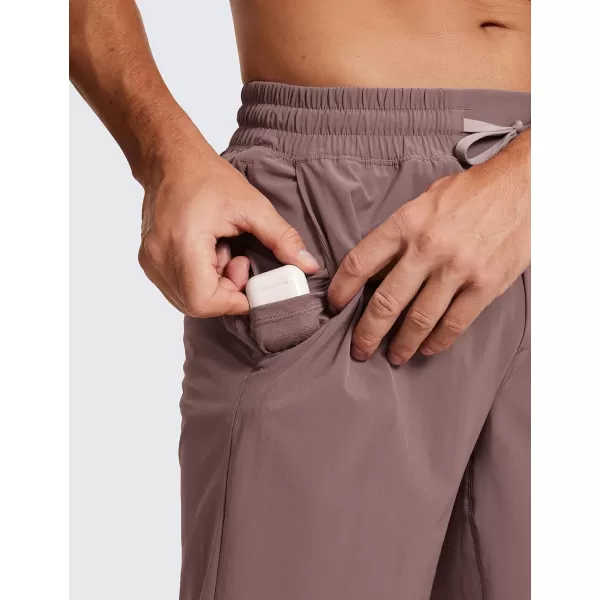 CRZ YOGA Mens Linerless Workout Shorts  7  9 Quick Dry Running Sports Athletic Gym Shorts with Pockets9 inches Mauve