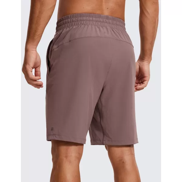 CRZ YOGA Mens Linerless Workout Shorts  7  9 Quick Dry Running Sports Athletic Gym Shorts with Pockets9 inches Mauve