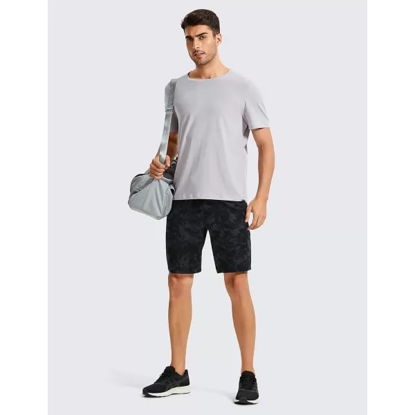 CRZ YOGA Mens Linerless Workout Shorts  7  9 Quick Dry Running Sports Athletic Gym Shorts with Pockets9 inches Tie Dye Smoke Ink