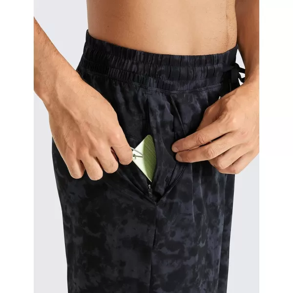 CRZ YOGA Mens Linerless Workout Shorts  7  9 Quick Dry Running Sports Athletic Gym Shorts with Pockets9 inches Tie Dye Smoke Ink