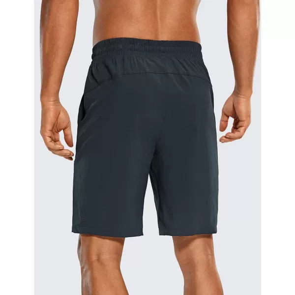 CRZ YOGA Mens Linerless Workout Shorts  7  9 Quick Dry Running Sports Athletic Gym Shorts with Pockets9 inches True Navy