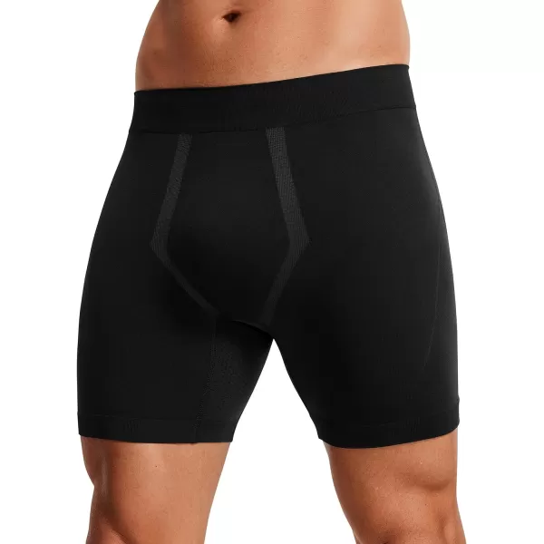 CRZ YOGA Mens Seamless 5 Boxer Briefs Breathable Sports Underwear 3PackBlack 3pack