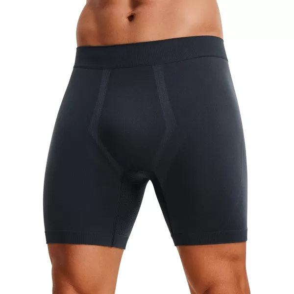 CRZ YOGA Mens Seamless 5 Boxer Briefs Breathable Sports Underwear 3PackBlackTrue Navy 3pack