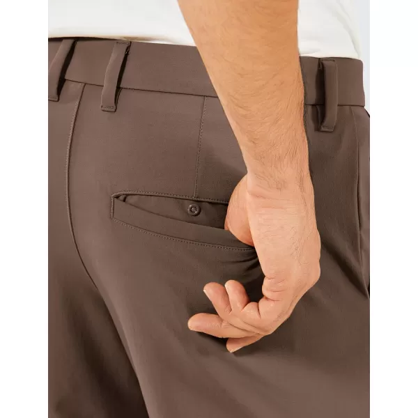 CRZ YOGA Mens Stretch Golf Pants  313335 Slim Fit Stretch Waterproof Outdoor Thick Golf Work Pant with Pockets31 inseam Dark Olive Brown