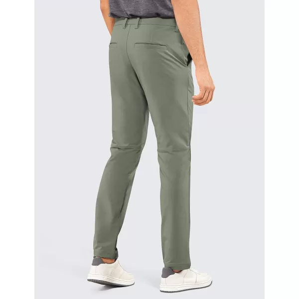 CRZ YOGA Mens Stretch Golf Pants  313335 Slim Fit Stretch Waterproof Outdoor Thick Golf Work Pant with Pockets31 inseam Grey Sage