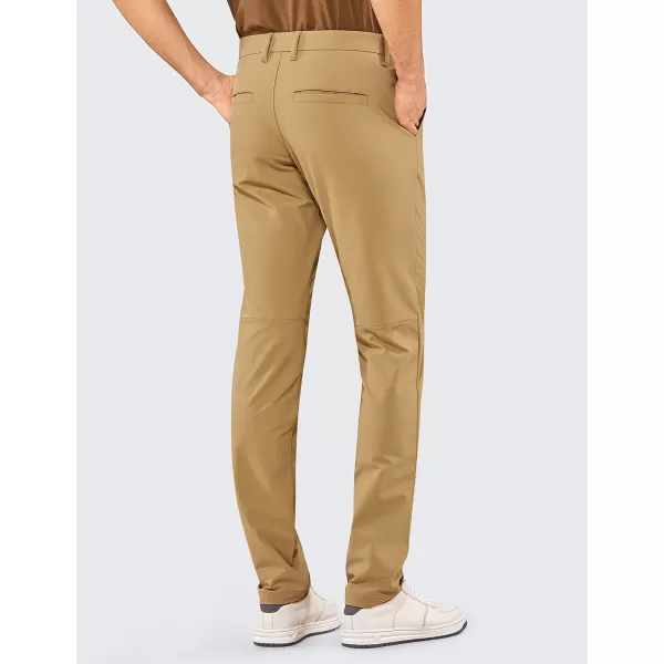 CRZ YOGA Mens Stretch Golf Pants  313335 Slim Fit Stretch Waterproof Outdoor Thick Golf Work Pant with Pockets31 inseam Khaki