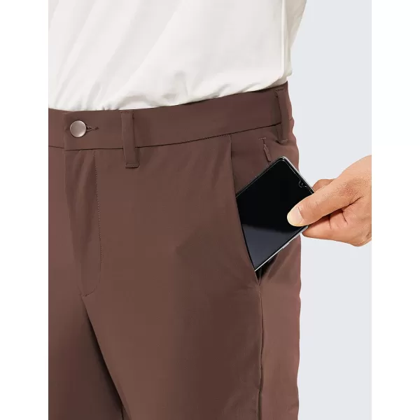 CRZ YOGA Mens Stretch Golf Pants  313335 Slim Fit Stretch Waterproof Outdoor Thick Golf Work Pant with Pockets31 inseam Purple Taupe