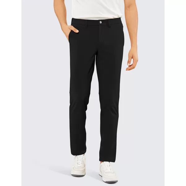 CRZ YOGA Mens Stretch Golf Pants  313335 Slim Fit Stretch Waterproof Outdoor Thick Golf Work Pant with Pockets33 inseam Black