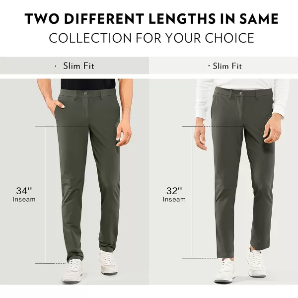 CRZ YOGA Mens Stretch Golf Pants  313335 Slim Fit Stretch Waterproof Outdoor Thick Golf Work Pant with Pockets33 inseam Cliff Ash