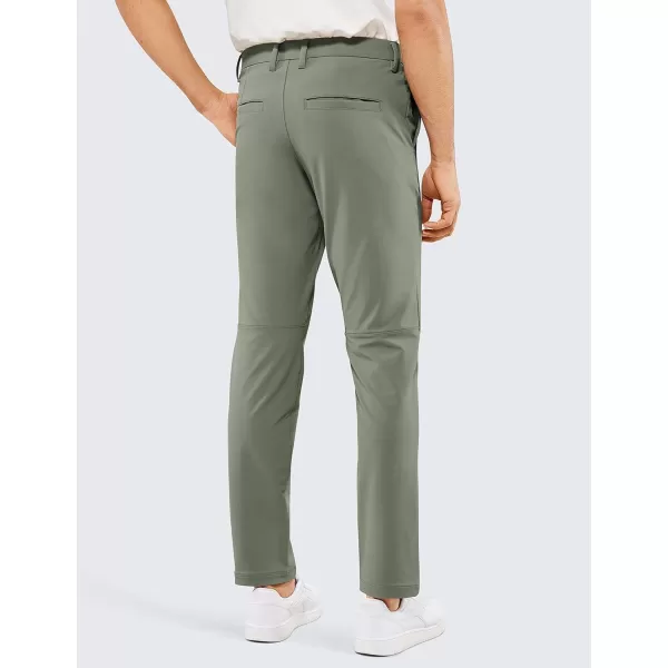 CRZ YOGA Mens Stretch Golf Pants  313335 Slim Fit Stretch Waterproof Outdoor Thick Golf Work Pant with Pockets33 inseam Grey Sage