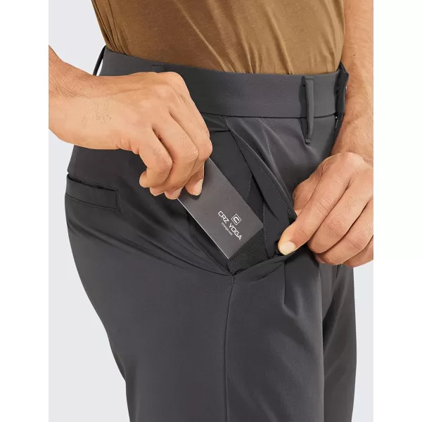 CRZ YOGA Mens Stretch Golf Pants  313335 Slim Fit Stretch Waterproof Outdoor Thick Golf Work Pant with Pockets33 inseam Ink Gray