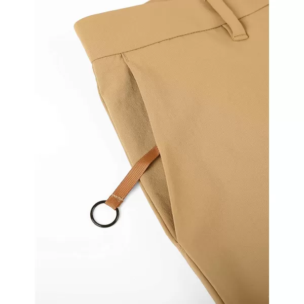 CRZ YOGA Mens Stretch Golf Pants  313335 Slim Fit Stretch Waterproof Outdoor Thick Golf Work Pant with Pockets33 inseam Khaki