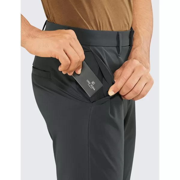 CRZ YOGA Mens Stretch Golf Pants  313335 Slim Fit Stretch Waterproof Outdoor Thick Golf Work Pant with Pockets33 inseam Melanite