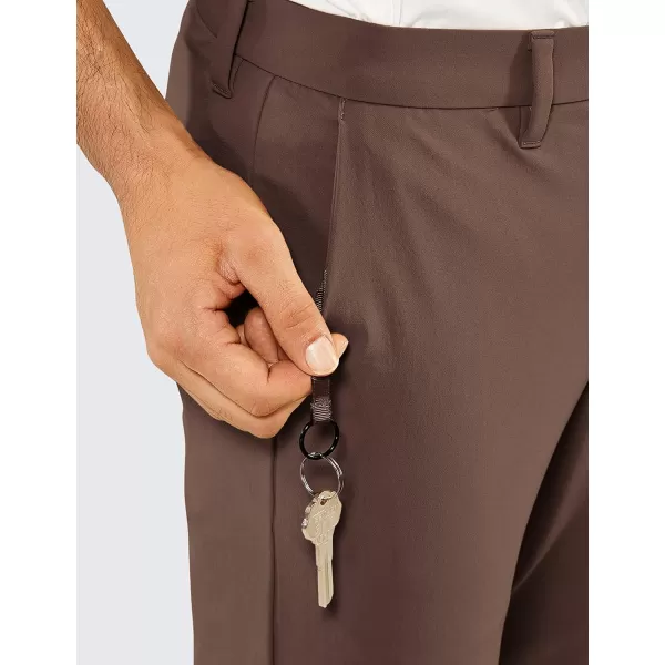 CRZ YOGA Mens Stretch Golf Pants  313335 Slim Fit Stretch Waterproof Outdoor Thick Golf Work Pant with Pockets33 inseam Purple Taupe