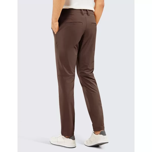 CRZ YOGA Mens Stretch Golf Pants  313335 Slim Fit Stretch Waterproof Outdoor Thick Golf Work Pant with Pockets33 inseam Purple Taupe