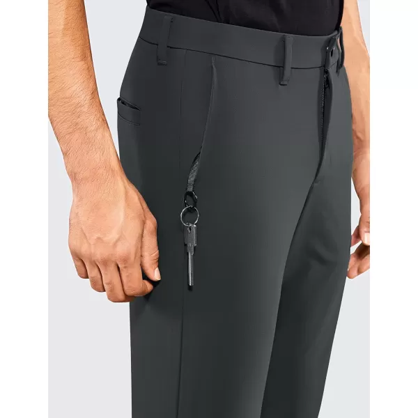 CRZ YOGA Mens Stretch Golf Pants  313335 Slim Fit Stretch Waterproof Outdoor Thick Golf Work Pant with Pockets35 inseam Melanite