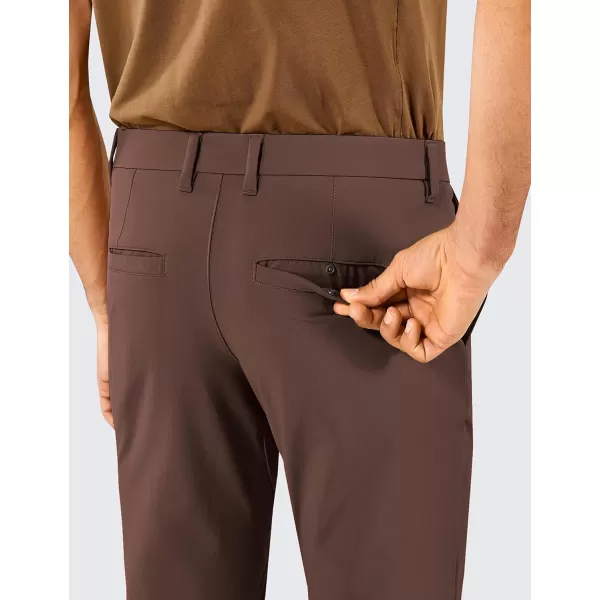 CRZ YOGA Mens Stretch Golf Pants  313335 Slim Fit Stretch Waterproof Outdoor Thick Golf Work Pant with Pockets35 inseam Purple Taupe