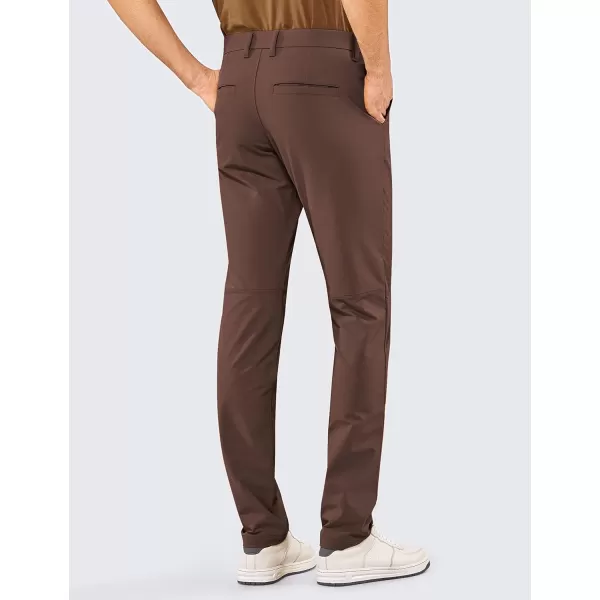 CRZ YOGA Mens Stretch Golf Pants  313335 Slim Fit Stretch Waterproof Outdoor Thick Golf Work Pant with Pockets35 inseam Purple Taupe