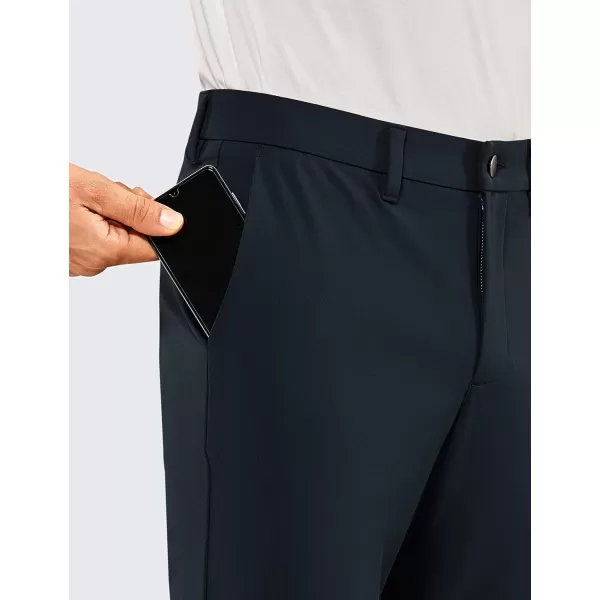 CRZ YOGA Mens Stretch Golf Pants  313335 Slim Fit Stretch Waterproof Outdoor Thick Golf Work Pant with Pockets35 inseam True Navy