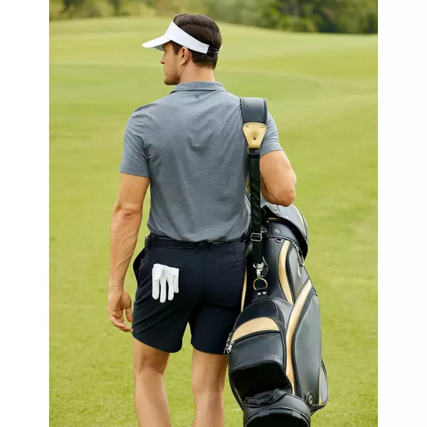 CRZ YOGA Mens Stretch Golf Shorts  79 Slim Fit Waterproof Athletic Casual Work Shorts with Pockets7 inches True Navy