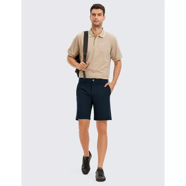 CRZ YOGA Mens Stretch Golf Shorts  79 Slim Fit Waterproof Athletic Casual Work Shorts with Pockets9 inches Nocturnal Navy