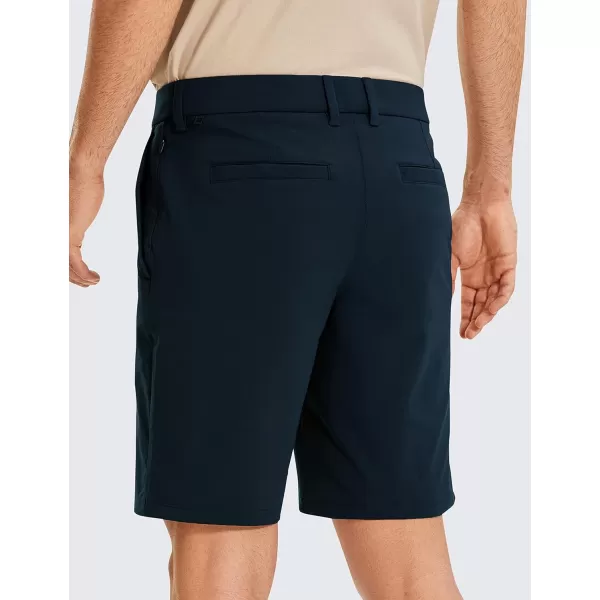 CRZ YOGA Mens Stretch Golf Shorts  79 Slim Fit Waterproof Athletic Casual Work Shorts with Pockets9 inches Nocturnal Navy