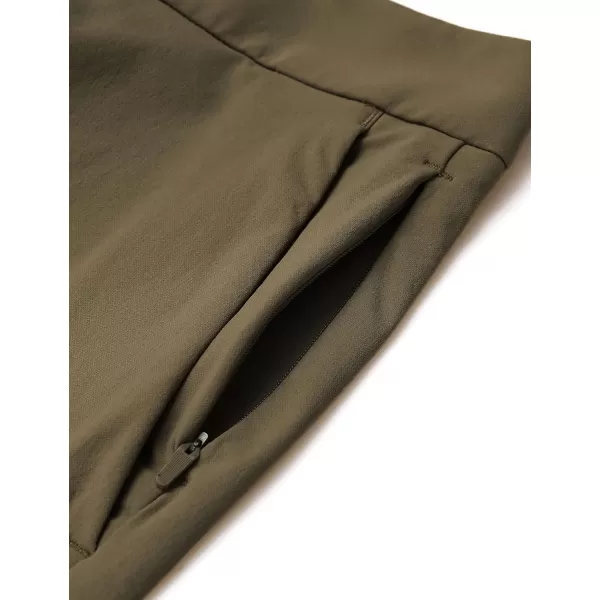 CRZ YOGA Mens Stretch Golf Shorts  79 Slim Fit Waterproof Athletic Casual Work Shorts with Pockets9 inches Olive Yellow