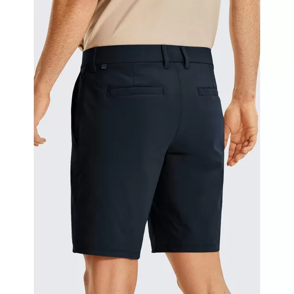 CRZ YOGA Mens Stretch Golf Shorts  79 Slim Fit Waterproof Athletic Casual Work Shorts with Pockets9 inches True Navy