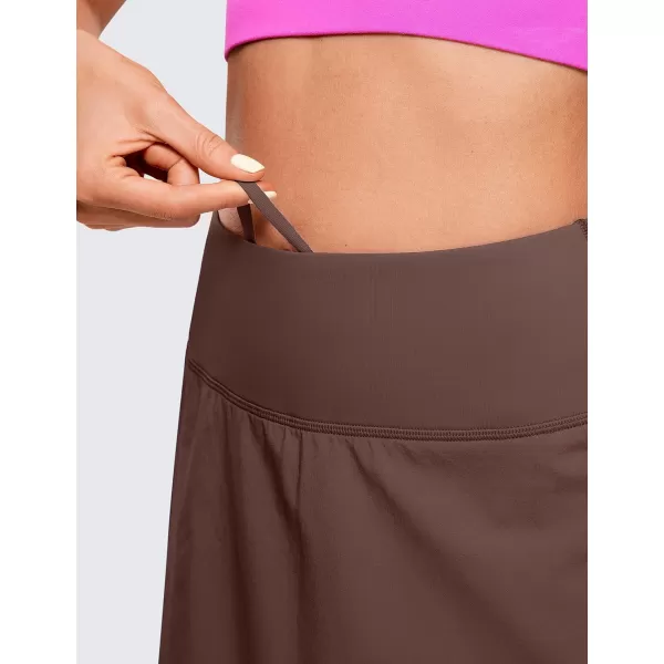 CRZ YOGA Pleated Tennis Skorts Skirts for Women with Pockets 1315  High Waisted Golf Skirts Workout Casual Skirts15 inches Taupe