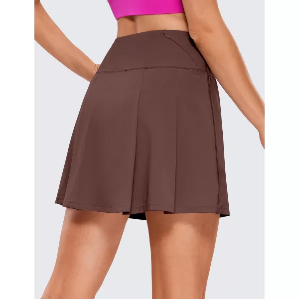 CRZ YOGA Pleated Tennis Skorts Skirts for Women with Pockets 1315  High Waisted Golf Skirts Workout Casual Skirts15 inches Taupe