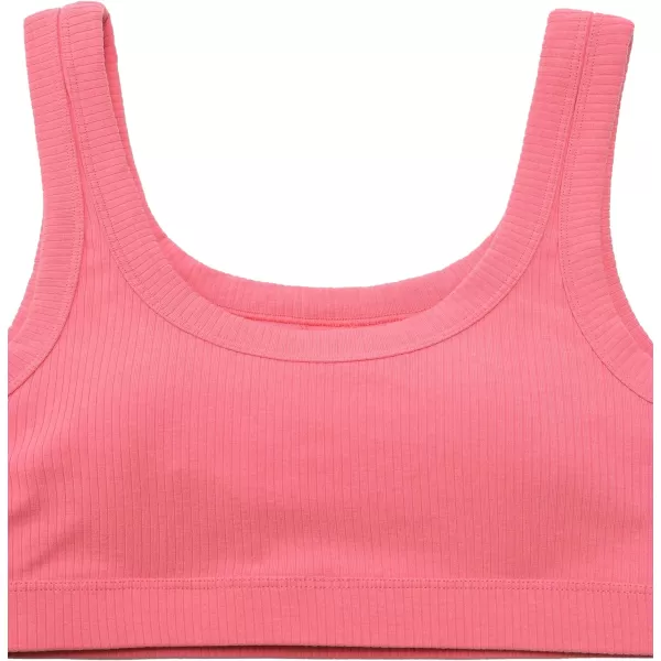 CRZ YOGA Ribbed Sports Bras for Women  U Back Wireless Medium Impact Sports Bra Padded Yoga Workout BraRaspberry Sorbet