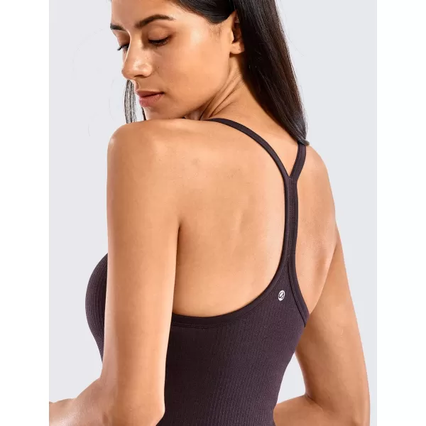 CRZ YOGA Seamless Workout Tank Tops for Women Racerback Athletic Camisole Sports Shirts with Built in BraArctic Plum