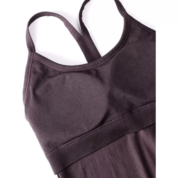 CRZ YOGA Seamless Workout Tank Tops for Women Racerback Athletic Camisole Sports Shirts with Built in BraArctic Plum