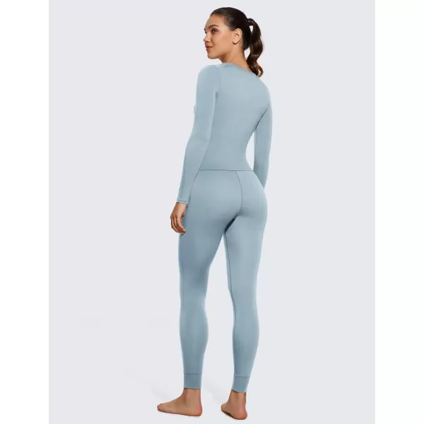 CRZ YOGA Soft Thermal Underwear Sets for Women Lightweight Long Johns Base Layer Pajamas Warm Top BottomCambric Blue