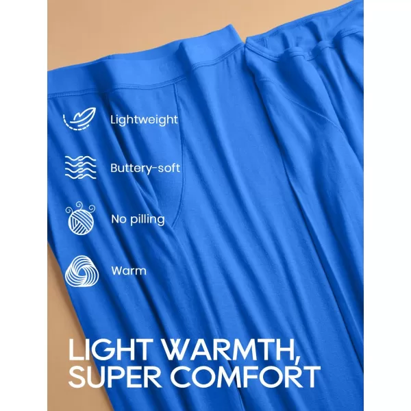 CRZ YOGA Soft Thermal Underwear Sets for Women Lightweight Long Johns Base Layer Pajamas Warm Top BottomSparkle Blue