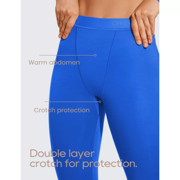 CRZ YOGA Soft Thermal Underwear Sets for Women Lightweight Long Johns Base Layer Pajamas Warm Top BottomSparkle Blue