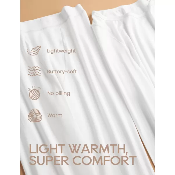 CRZ YOGA Soft Thermal Underwear Sets for Women Lightweight Long Johns Base Layer Pajamas Warm Top BottomWhite 4