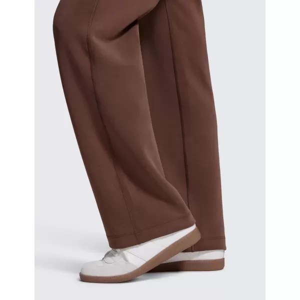 CRZ YOGA Softness Wide Leg Sweatpants Women Modal High Waisted Lounge Travel Casual Sweat Pants with Pockets DrawstringCoffee Brown