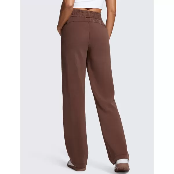 CRZ YOGA Softness Wide Leg Sweatpants Women Modal High Waisted Lounge Travel Casual Sweat Pants with Pockets DrawstringCoffee Brown