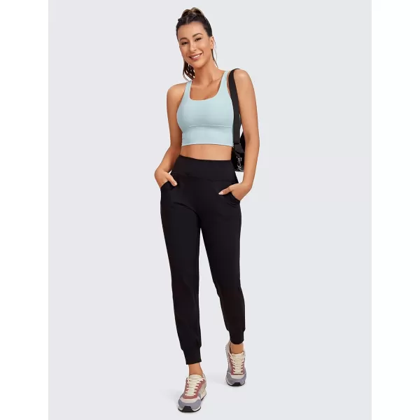 CRZ YOGA Strappy Longline Sports Bras for Women  Wirefree Padded Criss Cross Yoga Bras Cropped Tank TopsLight Grayish Blue