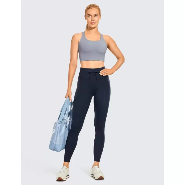 CRZ YOGA Strappy Longline Sports Bras for Women  Wirefree Padded Criss Cross Yoga Bras Cropped Tank TopsSleet