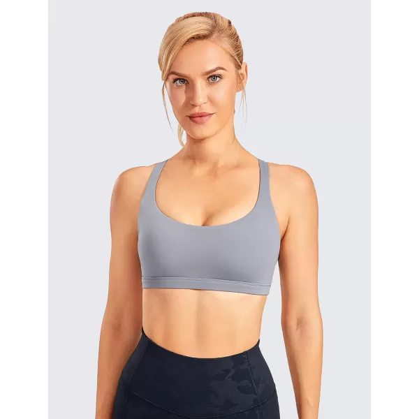 CRZ YOGA Strappy Sports Bras for Women  Criss Cross Back Sexy Wireless Padded Yoga Bra Cute WorkoutA00sleet