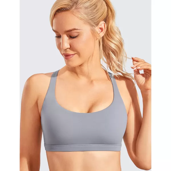 CRZ YOGA Strappy Sports Bras for Women  Criss Cross Back Sexy Wireless Padded Yoga Bra Cute WorkoutA00sleet