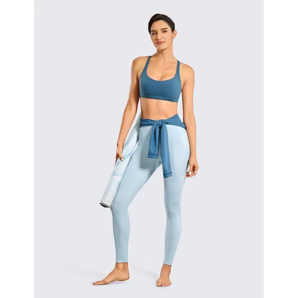 CRZ YOGA Strappy Sports Bras for Women  Criss Cross Back Sexy Wireless Padded Yoga Bra Cute WorkoutA04petrol Blue