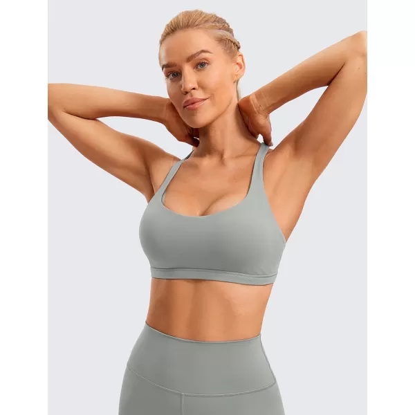 CRZ YOGA Strappy Sports Bras for Women  Criss Cross Back Sexy Wireless Padded Yoga Bra Cute WorkoutSterling