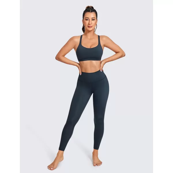 CRZ YOGA Strappy Sports Bras for Women  Criss Cross Back Sexy Wireless Padded Yoga Bra Cute WorkoutTrue Navy