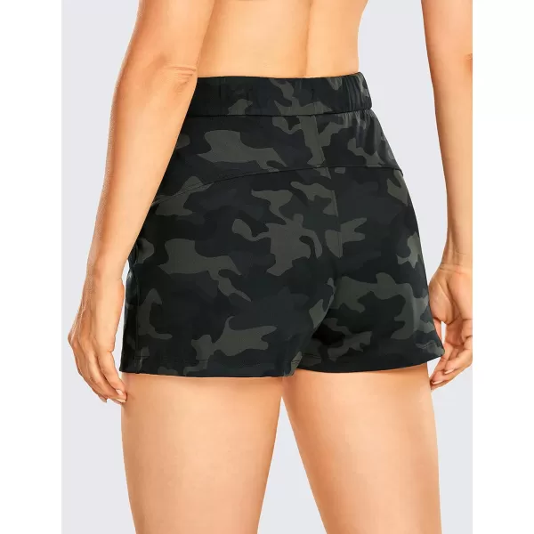 CRZ YOGA Stretch Shorts for Women Casual Work  Athletic Shorts with Pockets Travel Workout Hiking Golf Running Shorts25 inches Olive Camouflage